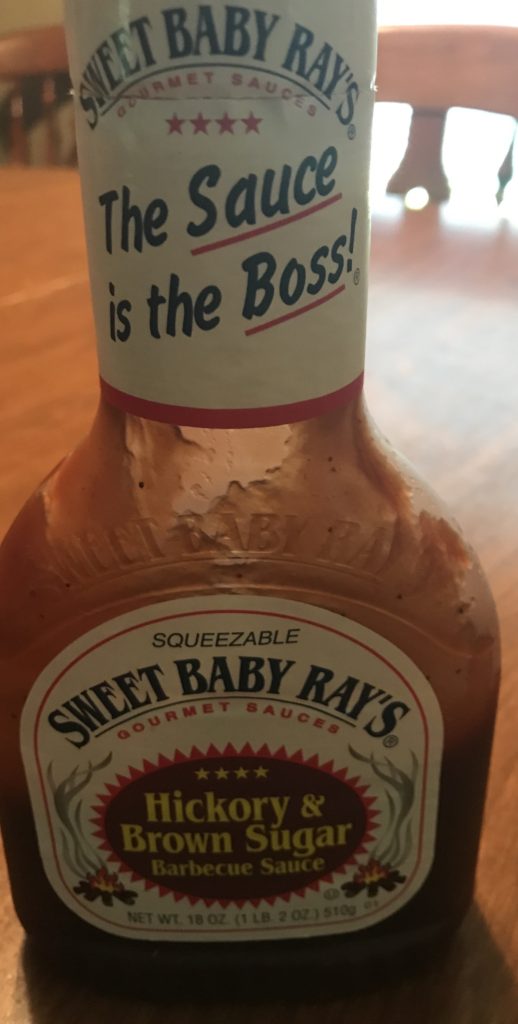 A picture of Sweet Baby Ray's BBQ sauce