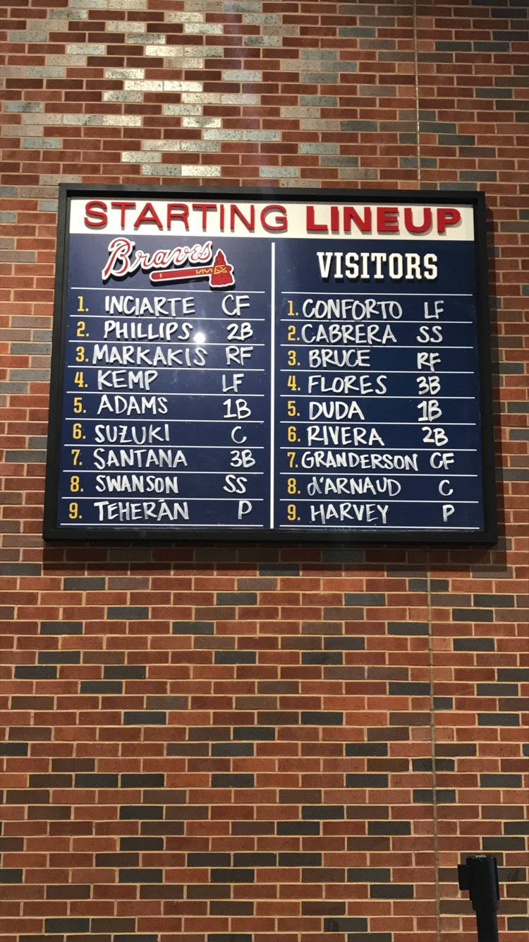 A picture of an oversized lineup at SunTrust Park.