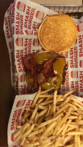 A picture of a burger and fries at Smashburger