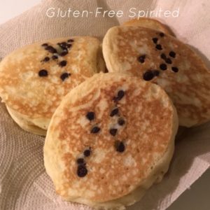 A picture of dietary restriction friendly pancakes with chocolate chips