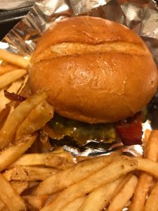 Bacon cheeseburger & fries from Ruby Tuesday