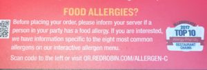 Red Robin is one of the Top 20 AllergyEats Allergy-Friendly restaurant chains.