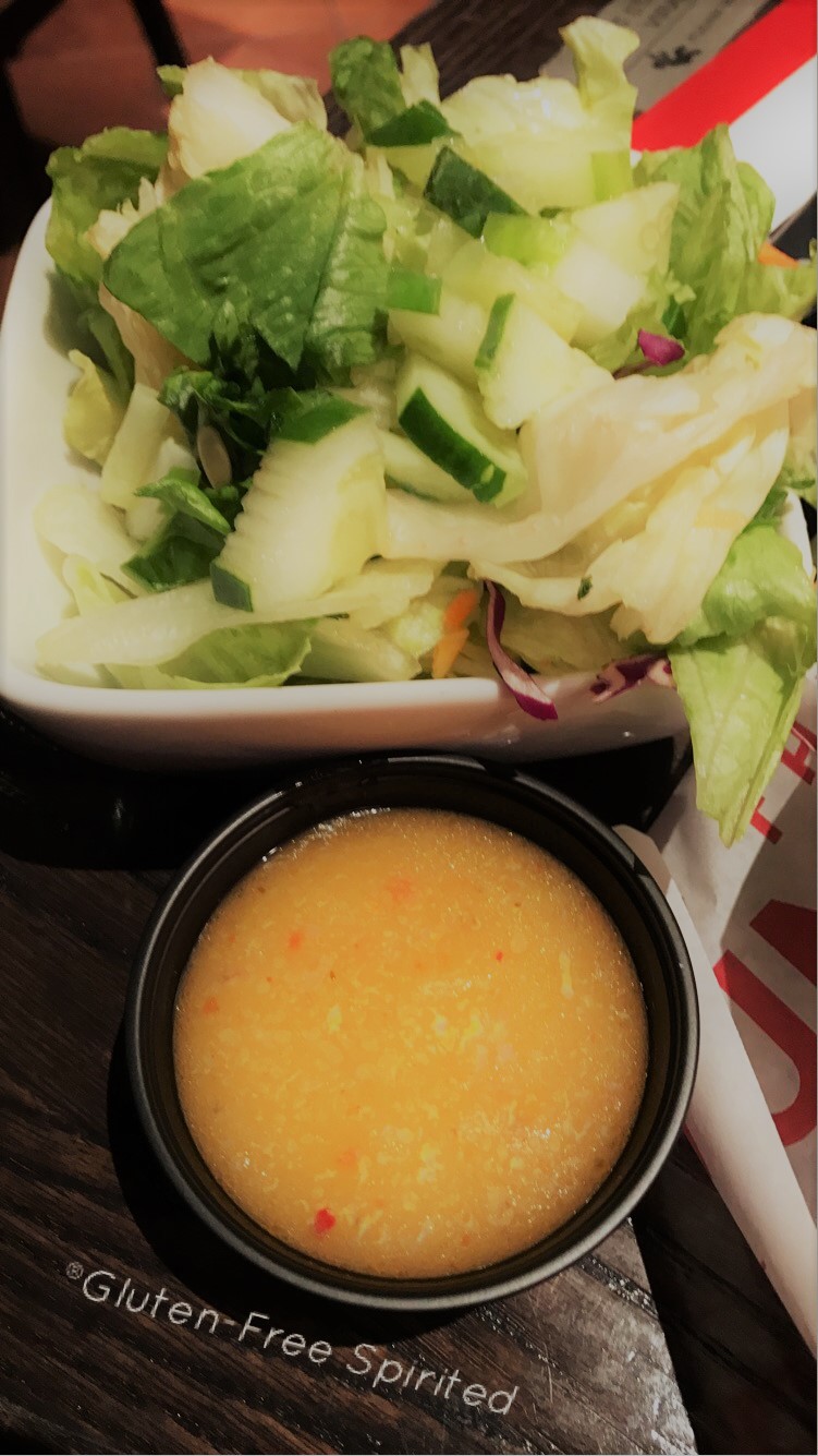 Red Robin side salad and Italian dressing.