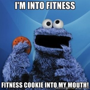 Cookie Monster fitness meme