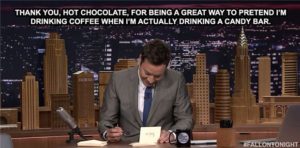 Jimmy Fallon meme about hot chocolate