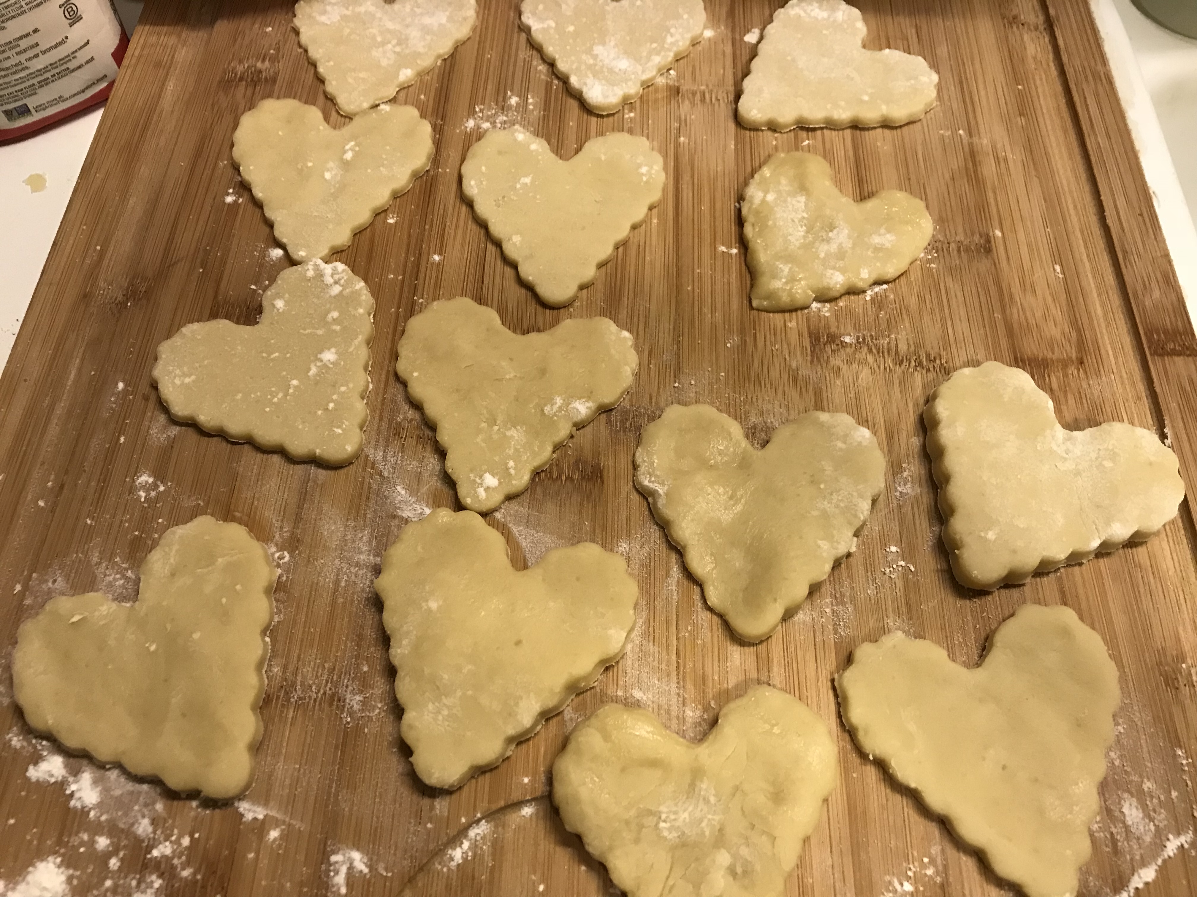 Heart shaped sugar cookies.