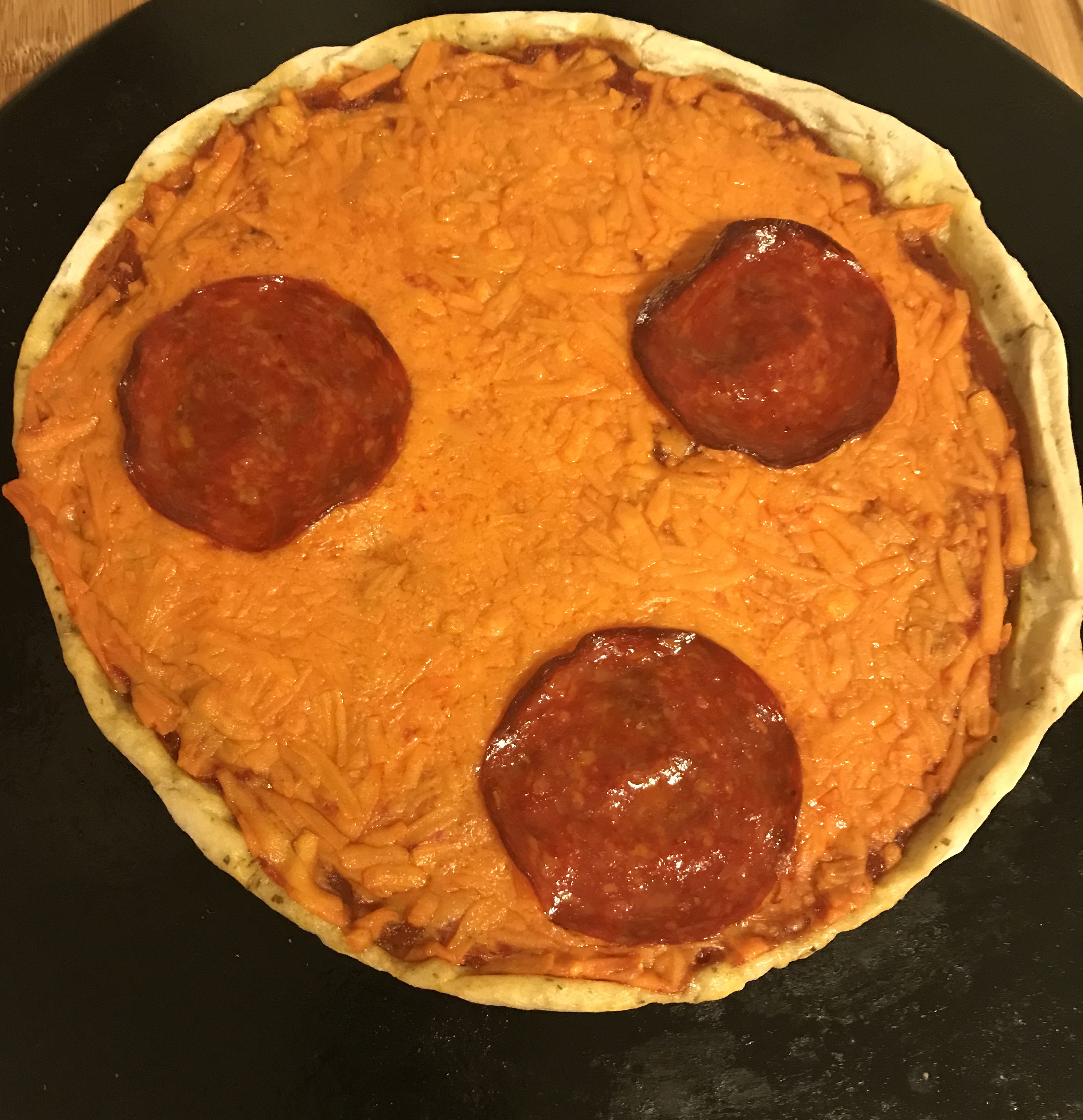 Homemade pepperoni pizza