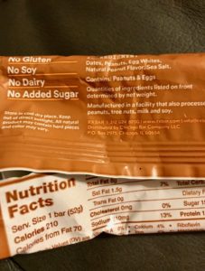 Nutrition info for RXBAR