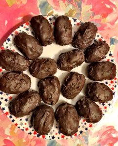 Plate of chocolate peanut butter Easter eggs