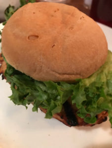 Chicken sandwich with gluten-free bun