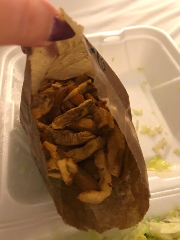 Brown bag of French fries