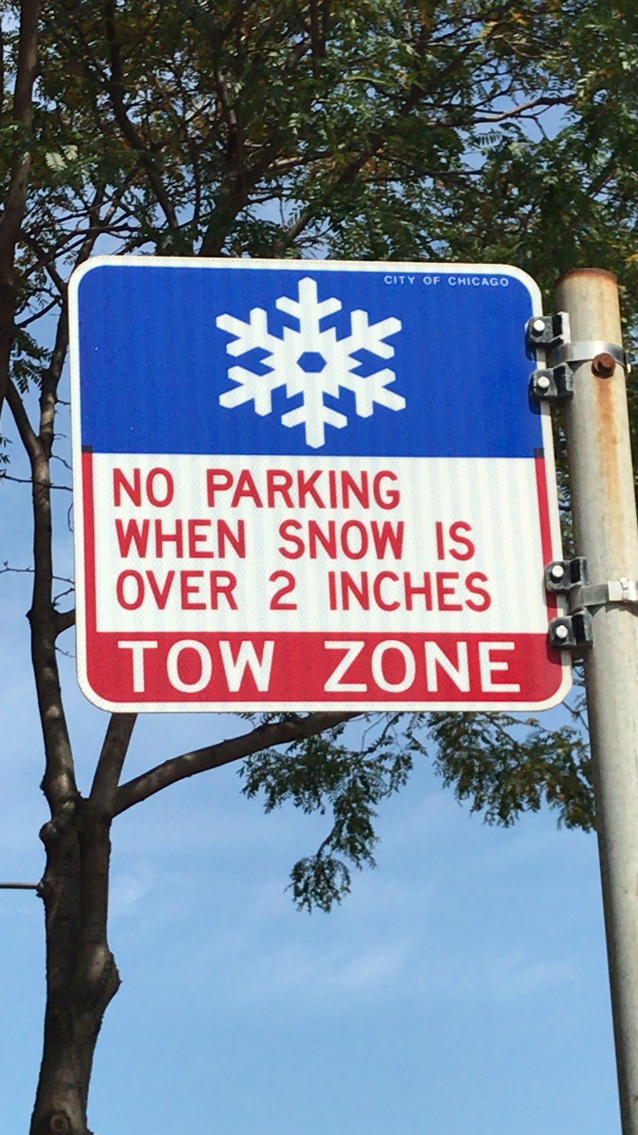 Chicago Tow Zone sign