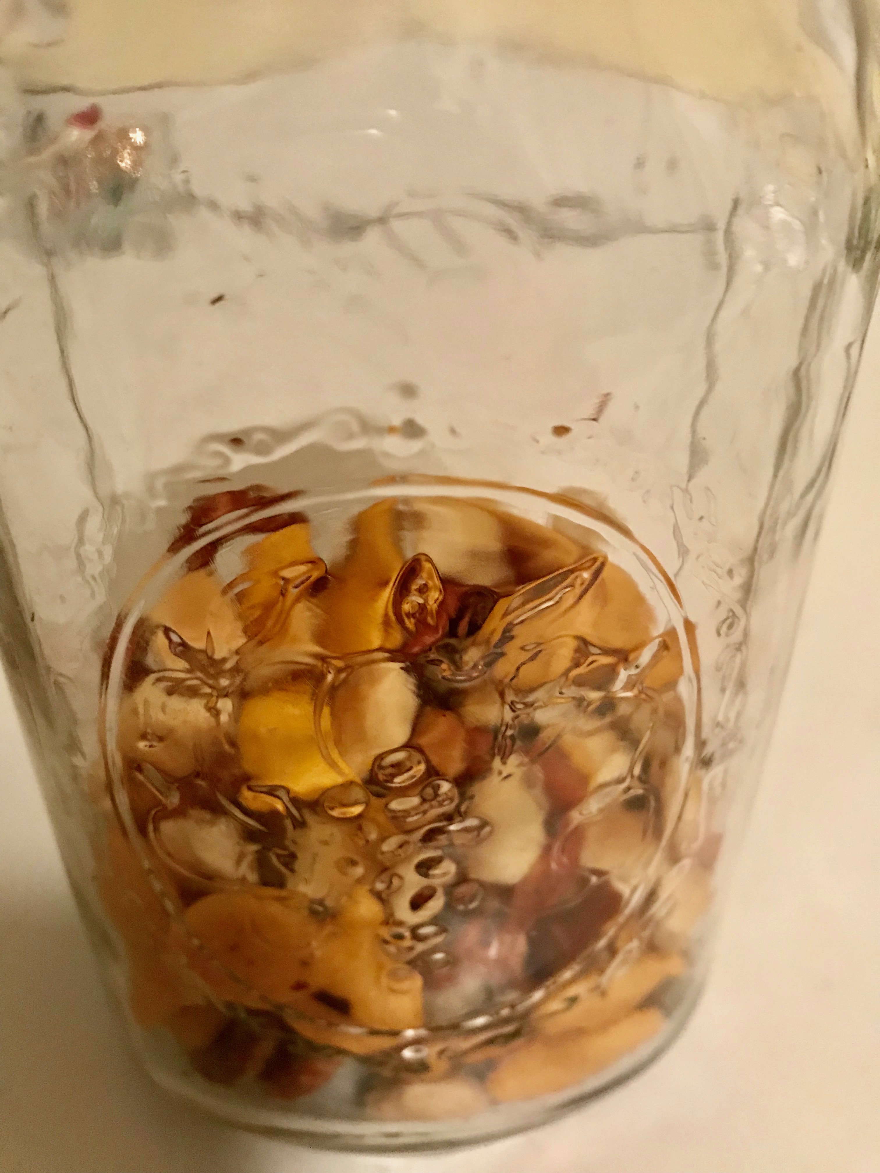 Mason jar of party mix