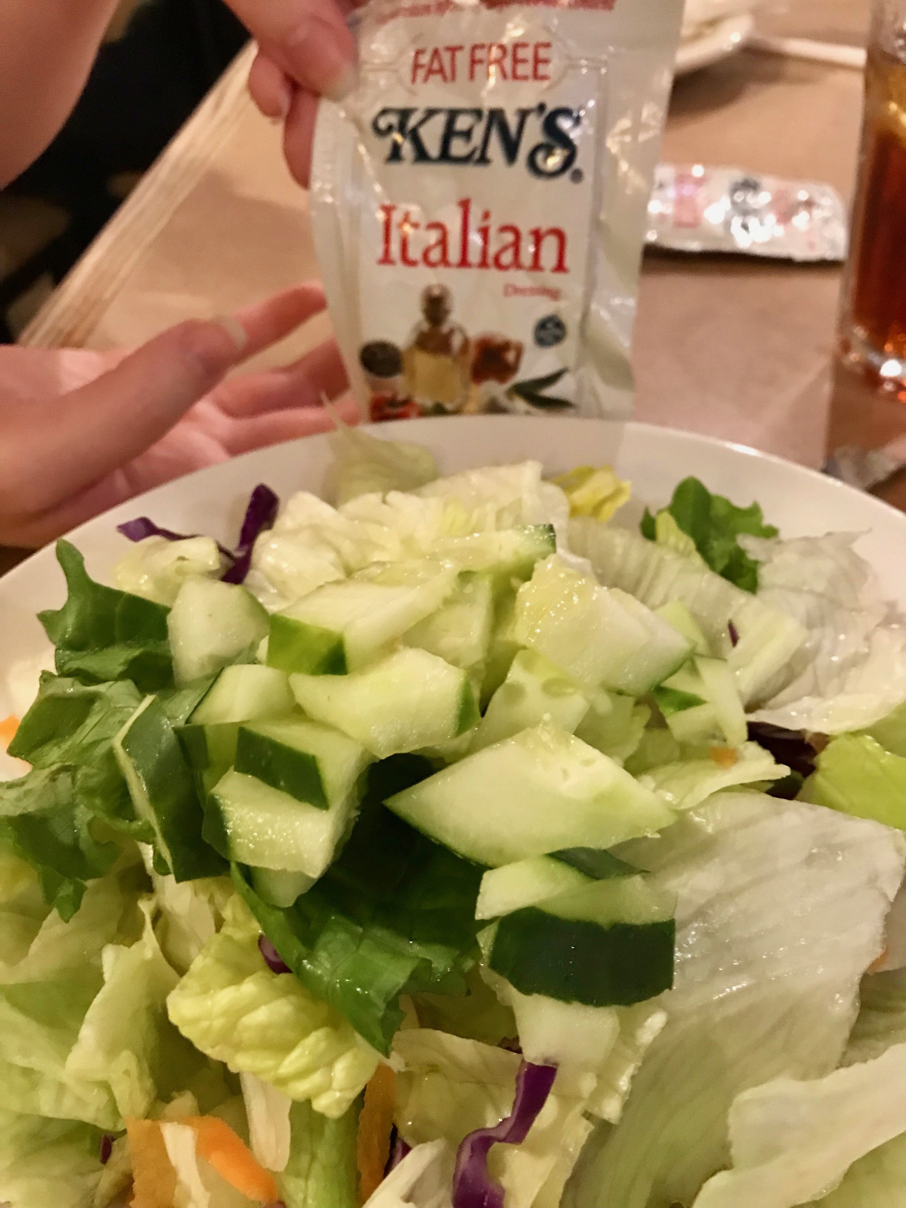 Salad and dressing from Landmark Diner