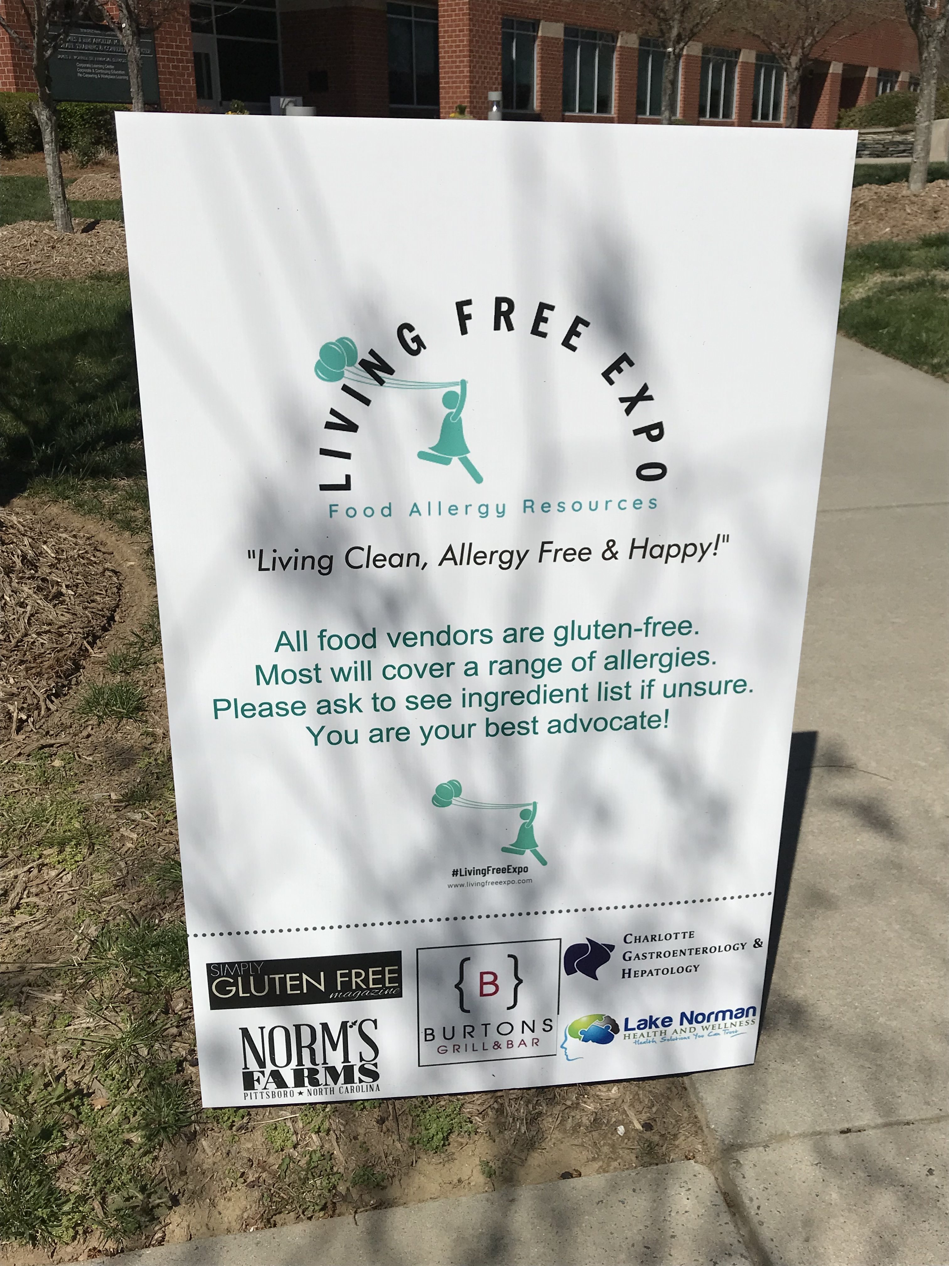 Living Free Expo sign