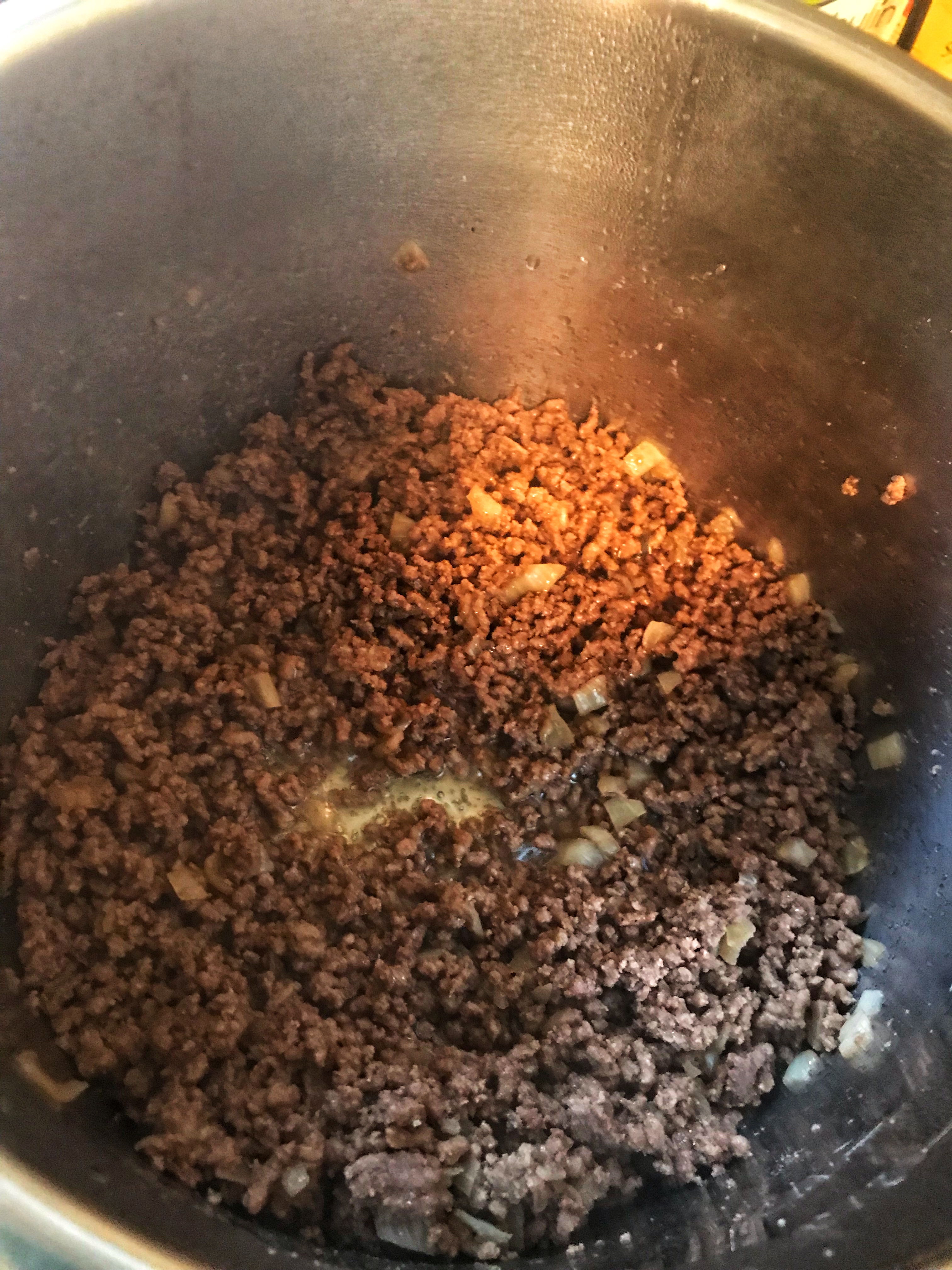 Browned hamburger meat