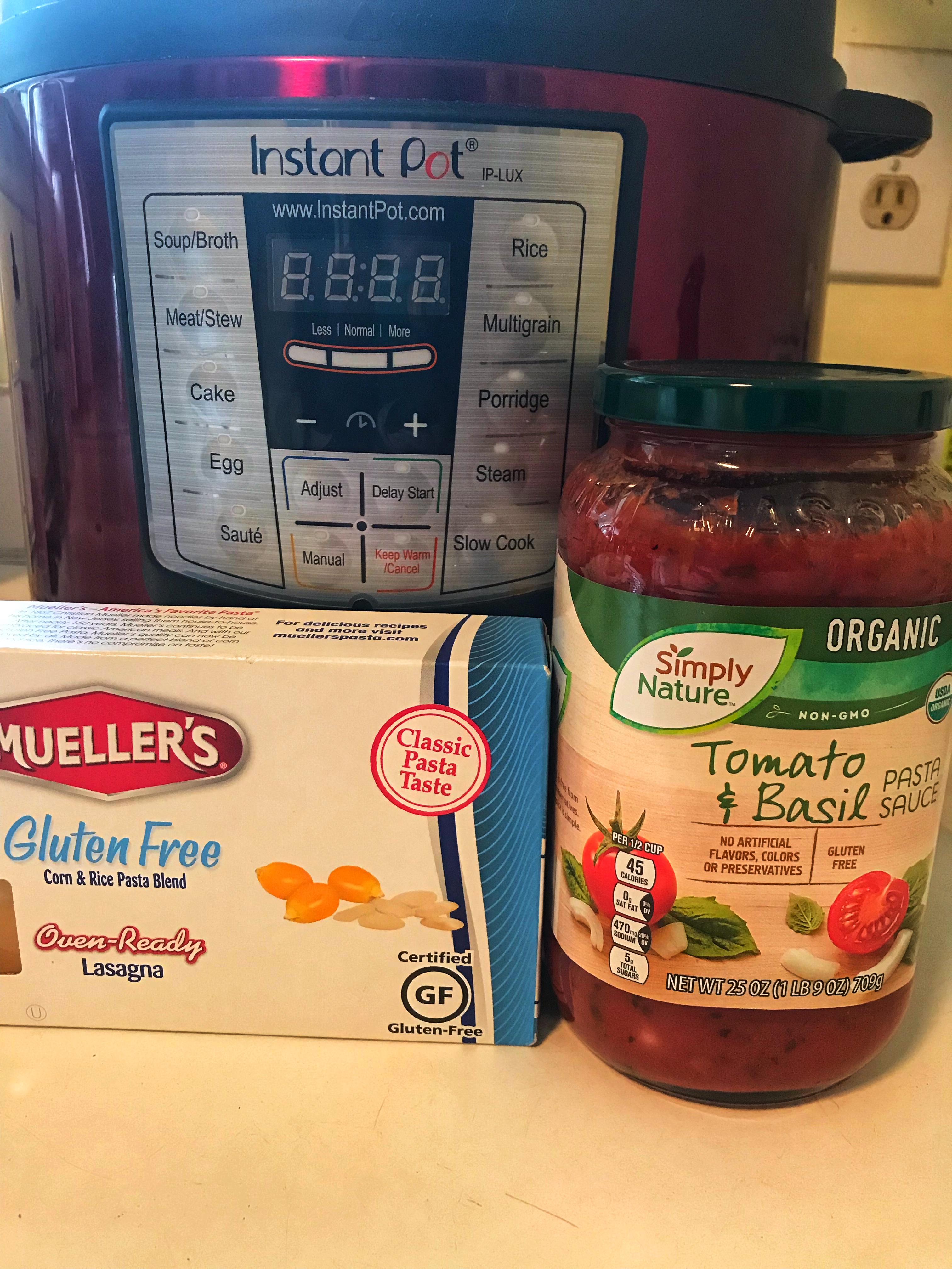 Instant Pot, lasagna noodles, tomato sauce