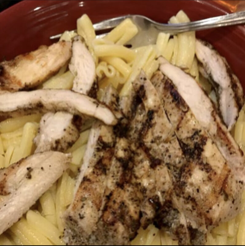 Carrabba's Linguine Positano with grilled chicken strips