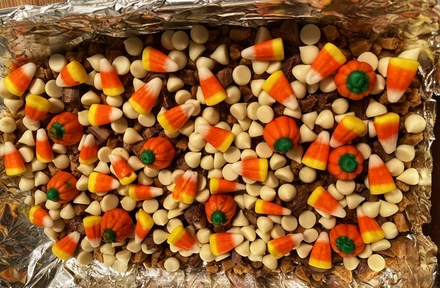 Candy corn bars before baking